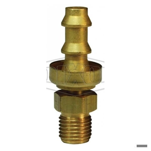 Dixon Hose Barb Fitting with Brass Cap, Male SAE Inverted Flare Swivel x Push-On Hose Barb End Style, Bras 2900610CBC - main